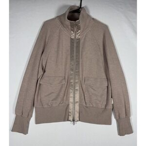 Varley Doublesoft Roxbury Zip Through Sweat Jacket Womens Large Mauve/Beige